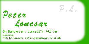 peter loncsar business card